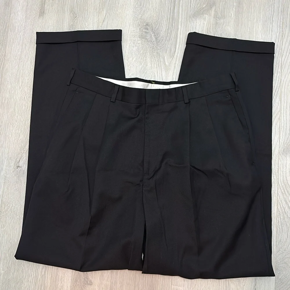 🔥BUNDLESALE Mens 36/32 Slates Dockers wool blend pleated cuffed dress pants